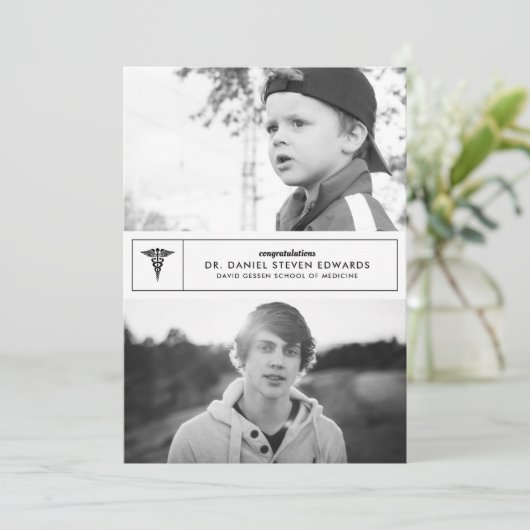 Then & Now 2 Photo Graduation Announcement 案内状 (スタンド正面)