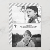 Then & Now 2 Photo Graduation Announcement 案内状 (正面/裏面)