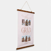 Then & Now Grad Photo Collage卒業記念品 吊り下げ型タペストリー (傾斜あり)