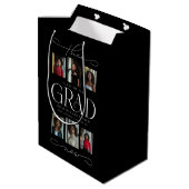 Then & Now Grad Photo Collage卒業 ミディアムペーパーバッグ (裏面アングル)