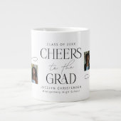 Then & Now Photo Collage卒業ギフト ジャンボコーヒーマグカップ (正面)