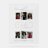 Then & Now Photo Collage Grad卒業生へようこそ アクリルサイン (正面)