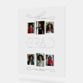 Then & Now Photo Collage Grad卒業生へようこそ アクリルサイン (傾斜)