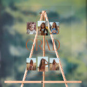 Then & Now Photo Collage Grad卒業生へようこそ アクリルサイン (ニュートラル)