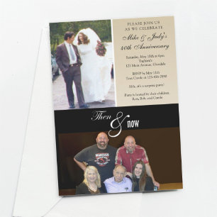 Then & Now Photos 結婚の記念日パーティー 招待状