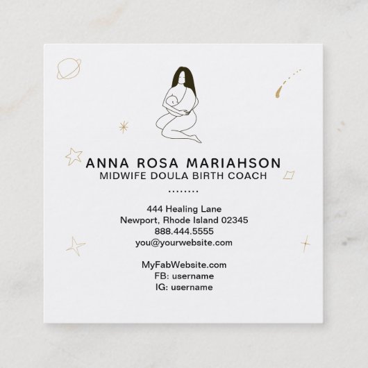 *~* Thenal Midwife Doula誕生 スクエア名刺 (裏面)