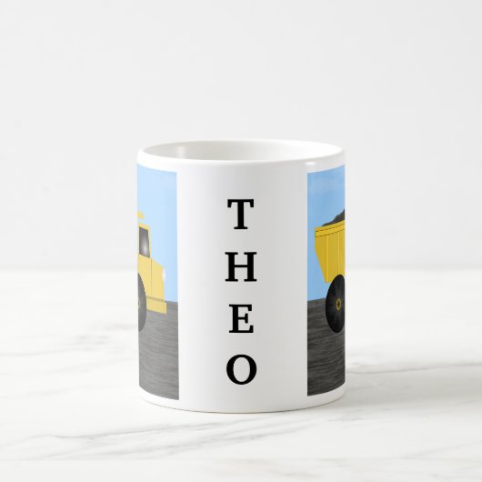 Theo ダンプトラック 名前入り マグカップ (中央)