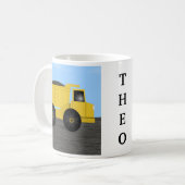 Theo Dump Truck パーソナライズされた Name Mag コーヒーマグカップ (正面左)