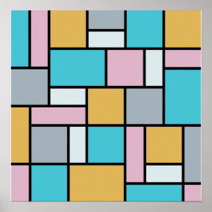 Theo Van Doesburg – コンポジション17 -モンドリアンアート ポスター