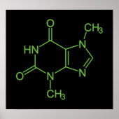 Theobromine Chocolate Molecule Chemical Diagram ポスター (正面)