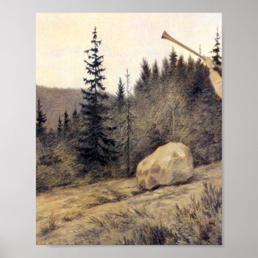 Theodor Kittelsen - Op Under Fjeldet Toner En Lur ポスター (正面)