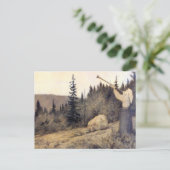 Theodor Kittelsen - Op Under Fjeldet Toner En Lur ポストカード (スタンド正面)