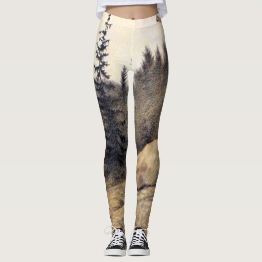 Theodor Kittelsen - Op Under Fjeldet Toner En Lur レギンス (正面)