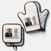 Theodore Roosevelt Doctrine Strenuous Life Quote 鍋つかみ&鍋敷きセット (正面/裏面)