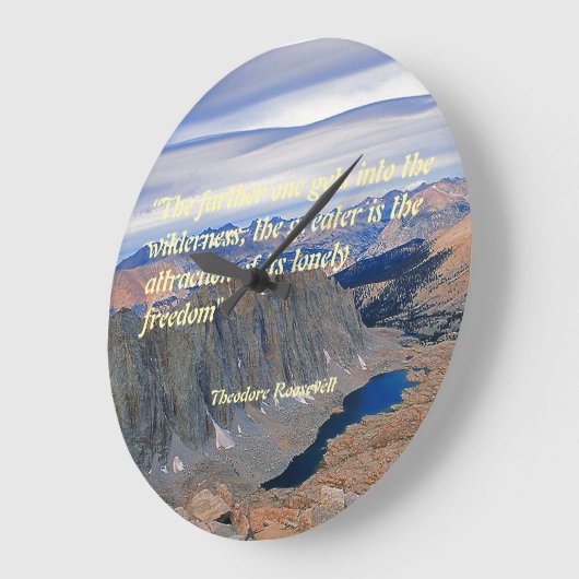 Theodore Roosevelt Quotation ラージ壁時計 (傾斜)