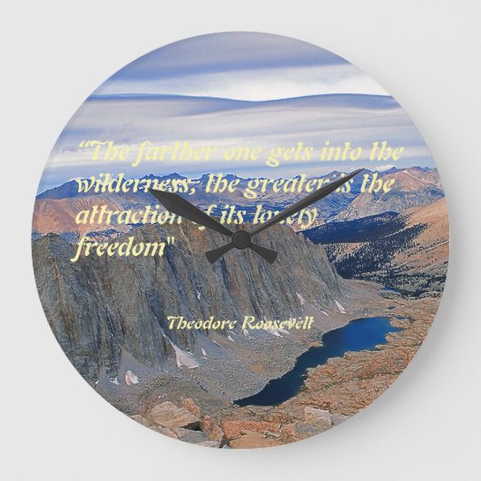 Theodore Roosevelt Quotation ラージ壁時計 (正面)