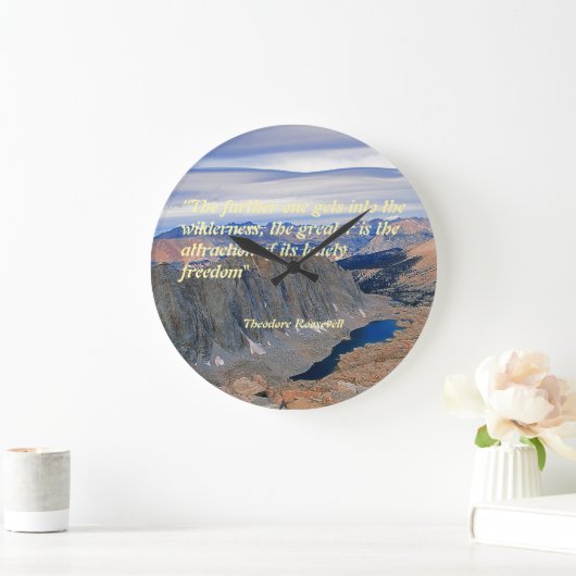 Theodore Roosevelt Quotation ラージ壁時計 (ホーム)