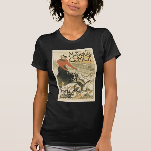 Theophile-Alexandre Steinlen著Motocycles Comiot Tシャツ (正面)