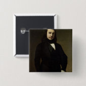 Theophile Gautier 1839年のポートレート 缶バッジ (正面&裏面)