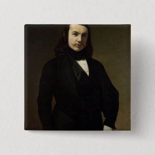 Theophile Gautier 1839年のポートレート 缶バッジ (正面)