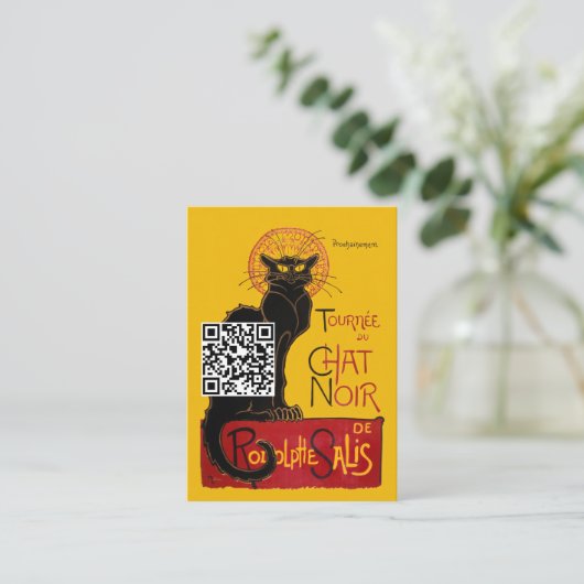 Theophile Steinlen - Le Chat Noir - QRコード 名刺 (スタンド正面)