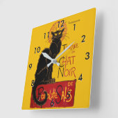 Theophile Steinlen - Le Chat Noir Vintage スクエア壁時計 (傾斜)