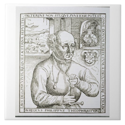 Theothrastus Paracelsus (1493-1541年)のポートレート、c タイル (正面)