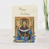 Theotokos Holy Protection Icon Birthday       カード (正面)