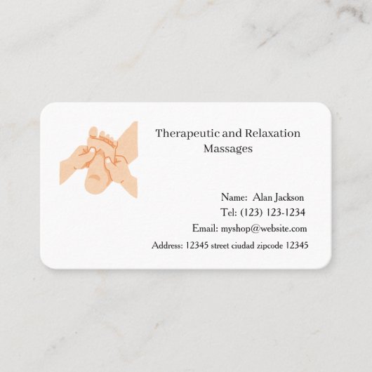 Therapeutic and Relaxation Massages business cards 名刺 (正面)