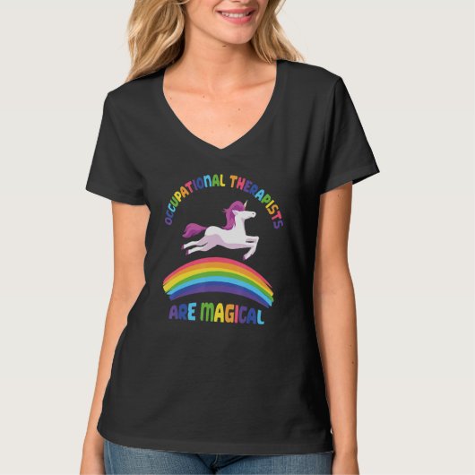Therapist Are Magical Unicorn Occupational Thera Tシャツ (正面)