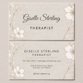 Therapist Botanical Flowers Floral Linen 名刺