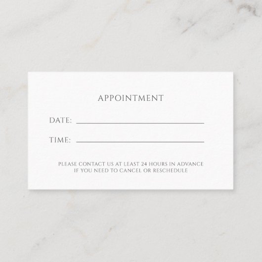 Therapist Counselor Business & Appointment Card 名刺 (裏面)