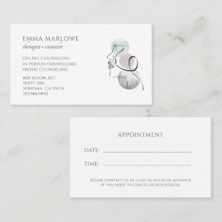 Therapist Counselor Business & Appointment Card 名刺