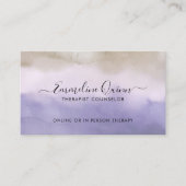 Therapist Counselor Serene Abstract Watercolor 名刺 (正面)