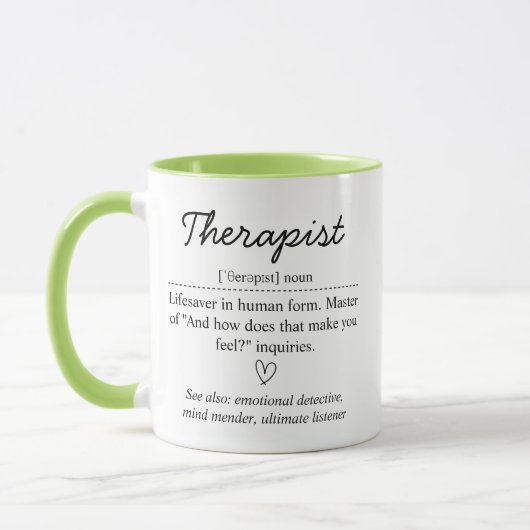 Therapist Definition Mug, Inspirational Mental Hea マグカップ (左)