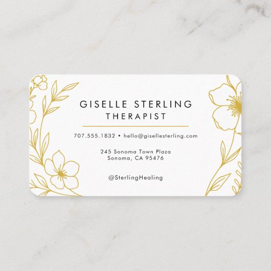 Therapist Floral Professional 名刺 (裏面)