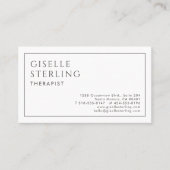 Therapist Luxury Minimalist Black White 名刺 (正面)