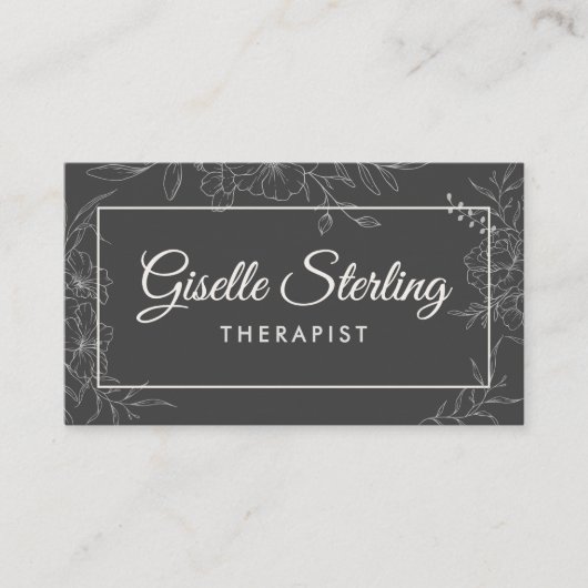 Therapist Mental Health Floral Botanical 名刺 (正面)