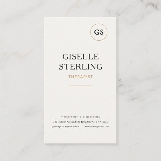 Therapist Mental Health Minimalist Professional  名刺 (正面)