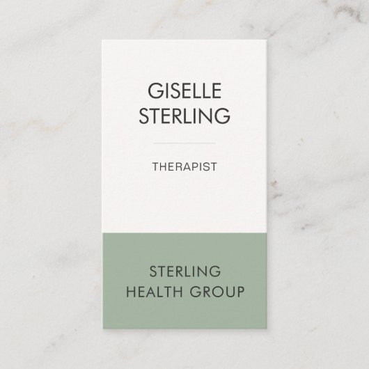 Therapist Mental Health Sage Green 名刺 (正面)