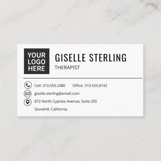 Therapist Psychologist Company Logo 名刺 (正面)