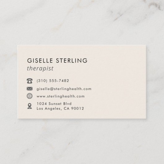 Therapist Psychologist Modern Minimalist  名刺 (裏面)