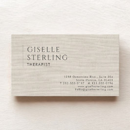 Therapist Psychologist Natural Linen 名刺