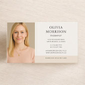 Therapist Psychologist Neutral Beige Photo 名刺