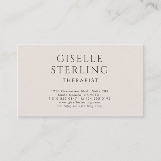 Therapist Psychologist Neutral Modern 名刺 (正面)