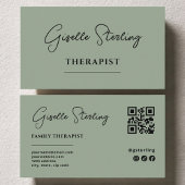 Therapist Psychologist Sage Green QR Code 名刺