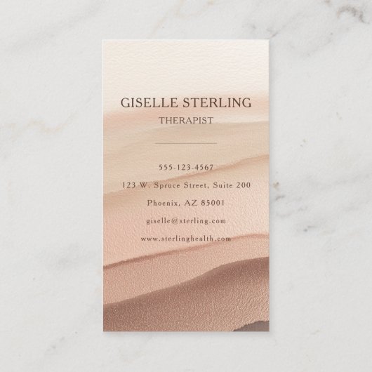 Therapist Psychologist Terracotta Modern 名刺 (裏面)