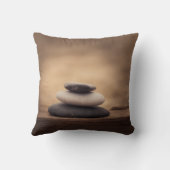 Therapist Zen Stones, Gold Tree Silhouette Brown クッション (裏面)