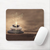 Therapist Zen Stones, Gold Tree Silhouette Brown マウスパッド (マウス)
