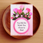 Therapy Completion Card – Pink Floral Empowerment  サンキューカード